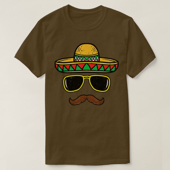 Sombrero Face Cinco De Mayo Mexican Fiesta Party K T-Shirt (Design Front)