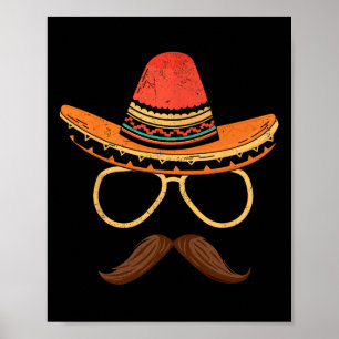 Sombrero Face Cinco De Mayo Mexican Fiesta Party M Poster