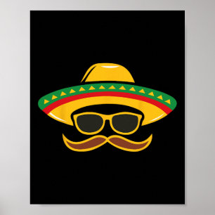 Sombrero Face Cinco De Mayo Mexican Kids Boys Fies Poster