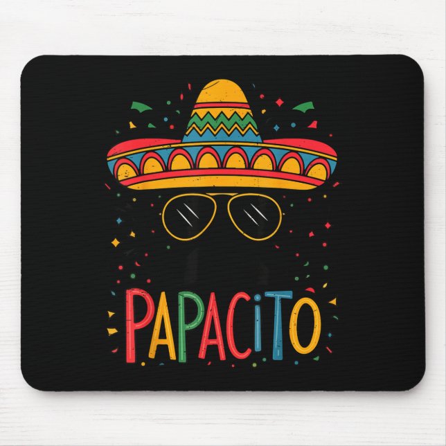 Sombrero Face Papacito Cinco Mayo Fiesta Funny Mex Mouse Pad (Front)