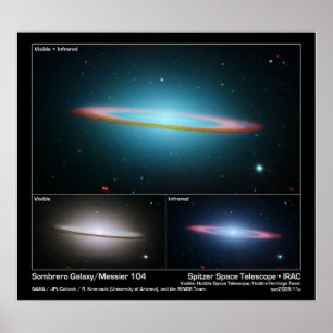 Sombrero Galaxy (Messier 104) – Space Telescope Poster