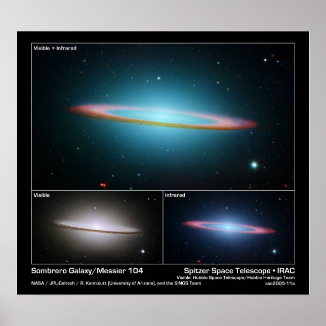 Sombrero Galaxy (Messier 104) – Space Telescope Poster (Front)