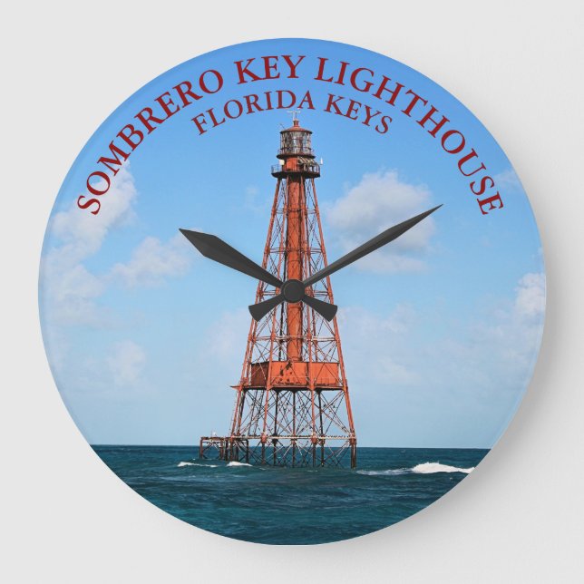 Sombrero Key Lighthouse Florida Keys Clock (Front)