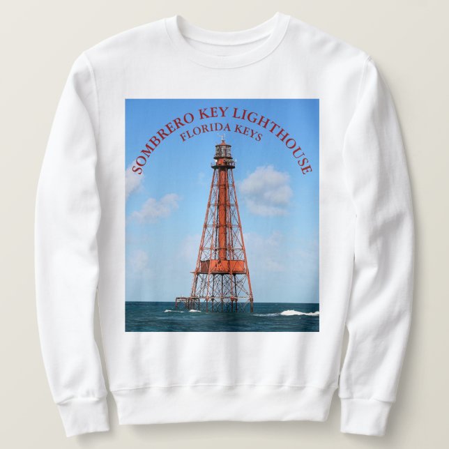 Sombrero Key Lighthouse Florida Keys Sweatshirt (Design Front)