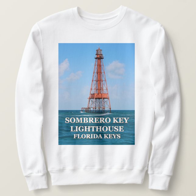 Sombrero Key Lighthouse, Florida Keys Sweatshirt (Design Front)