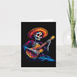 Sombrero skeleton mexico dia de los muertos card