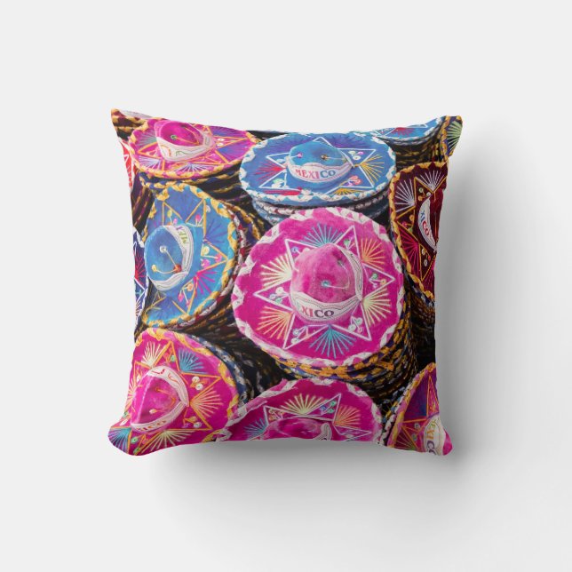 Sombreros In Mexico Cushion (Front)