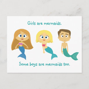 “Some Boys are Mermaids Too” Postcard