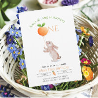 Some Bunny 1st birthday Carrot balloon Customizabl