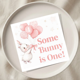 Some Bunny Balloon Birthday Party Napkin