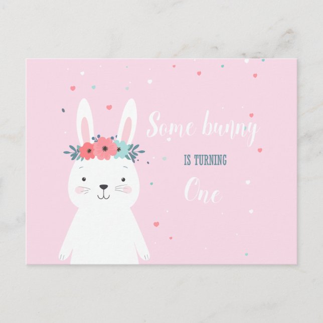 Some Bunny Birthday Invitation Postcard (Front)