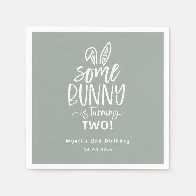 Some Bunny Birthday Party Napkins (Front)