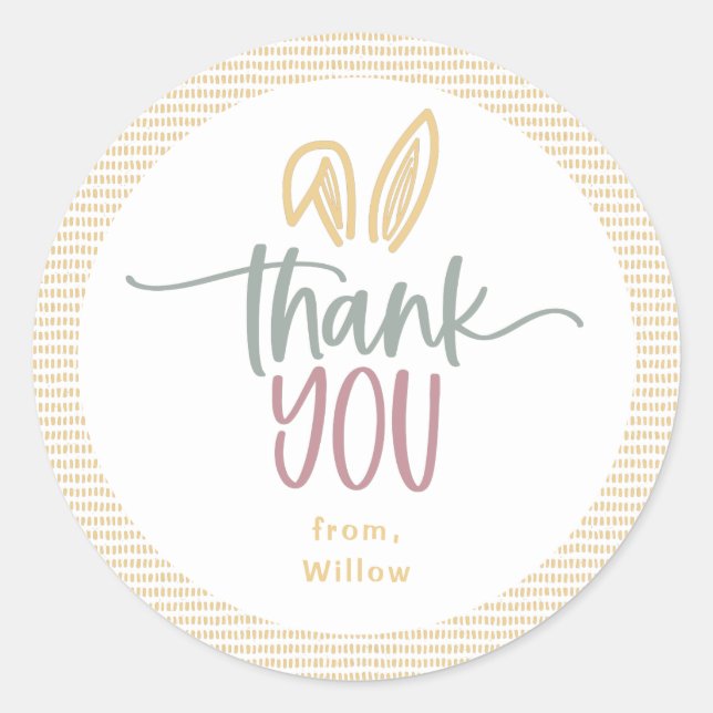 Some Bunny Birthday Party Thank You Classic Round Sticker (Front)