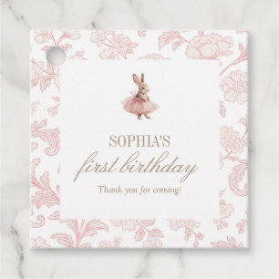 Some Bunny Birthday Pink Bunny Party Favour Tags
