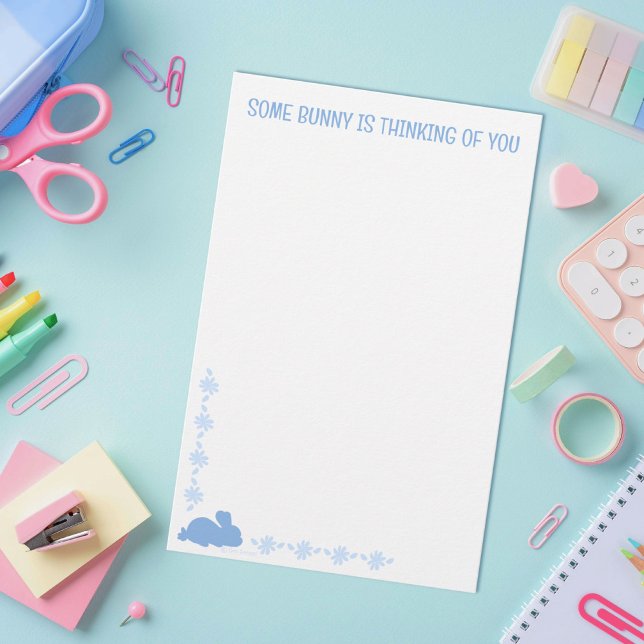 Some Bunny Cute Daisy Personal Custom Spring  Stationery (Creator Uploaded)
