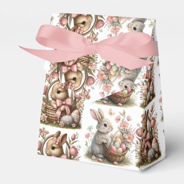 Some bunny easter  Basket wildflower Favour Box (Front Side)