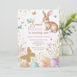 Some bunny easter bunny easter birthday invitation