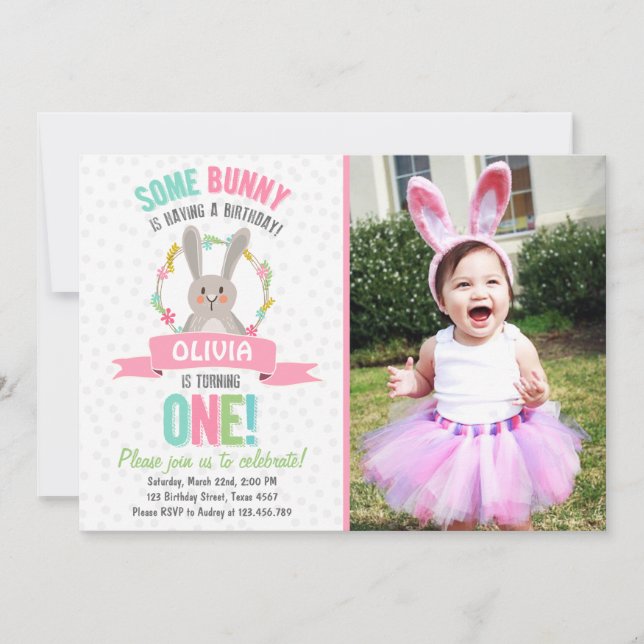 Some Bunny Easter Spring Birthday Invitation (Front)