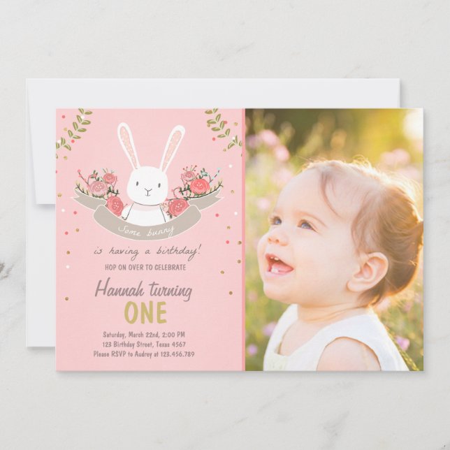 Some Bunny Easter Spring Birthday Invitation (Front)