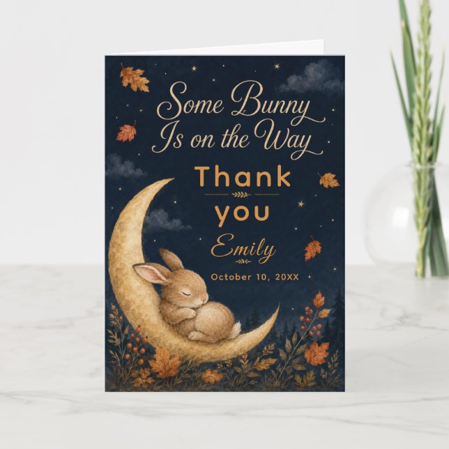 Some Bunny Fall Baby Shower Thank You Card (Front)