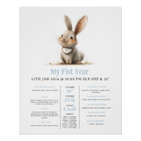 Some Bunny First Bday Milestone Poster