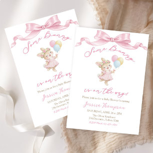 Some Bunny Girl Pink Baby Shower Party Invitation