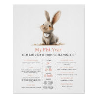 Some Bunny Girls First Bday Milestone Poster