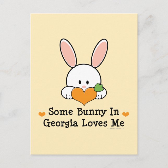 Some Bunny In Georgia Loves Me Postcard (Front)