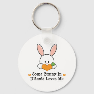 Some Bunny In Illinois Loves Me Key Chain