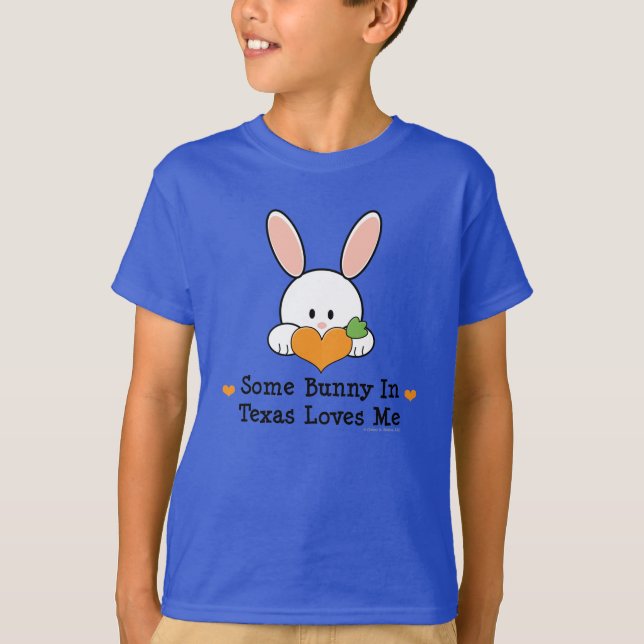 Some Bunny In Texas Loves Me Kids Organic Tshirt (Front)