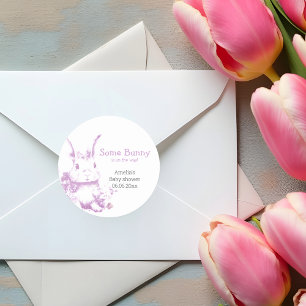 Some Bunny is coming Baby Shower Classic Round Sticker