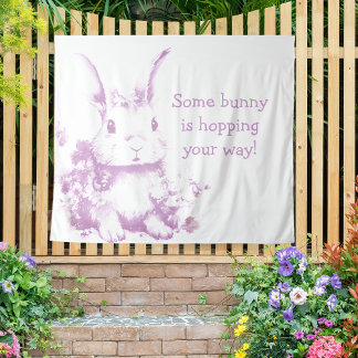 Some Bunny is coming Your Way Baby Shower Tapestry