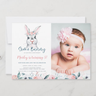 Some Bunny is Having a Birthday, Any Age Photo Invitation