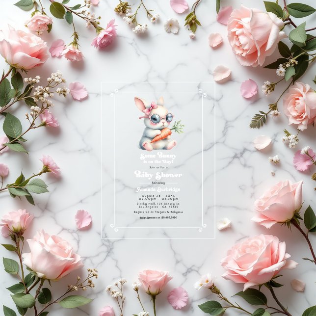 "Some Bunny Is On the Way" Baby Shower Acrylic Invitations ("Some Bunny Is On the Way" Baby Shower Acrylic Invitations)