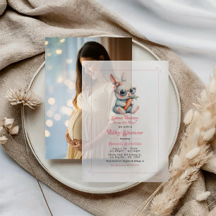 Some Bunny Is On the Way Baby Shower Vellum Invitations