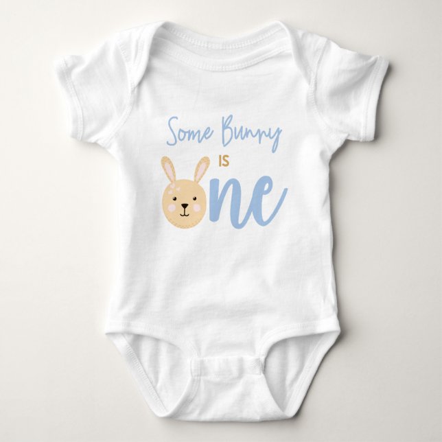 Some Bunny is ONE 1st Birthday Rabbit Easter Baby  Baby Bodysuit (Front)