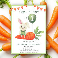 Some Bunny is One Birthday Invitation
