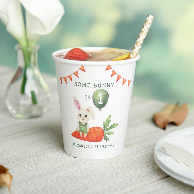 Some Bunny is One Birthday Paper Cups (Insitu)