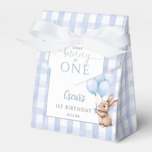 Some Bunny Is One Blue Balloons 1st Birthday Favour Box