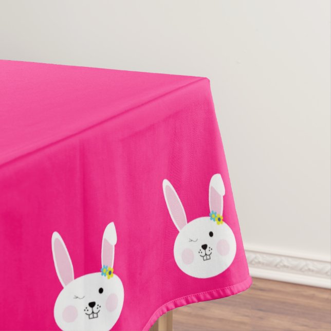 Some Bunny is One Cute Rabbit 1st Birthday Party Tablecloth (In Situ)
