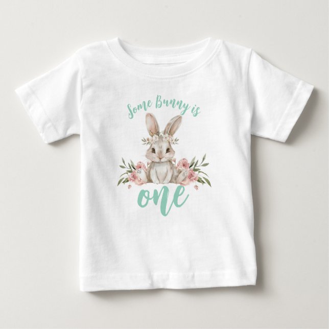 Some Bunny is One Flower First Birthday Shirt (Front)