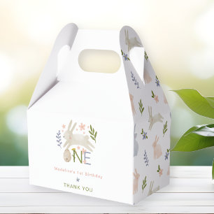 Some Bunny Is One Girl 1st Birthday Thank You Favour Box