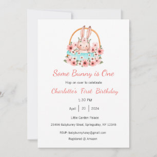 Some Bunny is One Invitation, Bunny One Party, 1st Invitation
