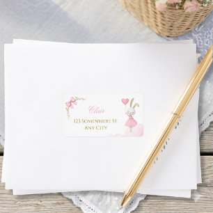 Some Bunny is One Pink Coquette Balelina Address Label