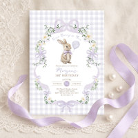 Some Bunny is One Purple Bow Gingham 1st Birthday