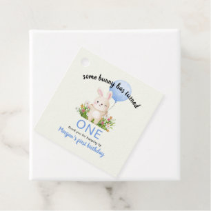 Some Bunny Is One Simple Cute Boys 1st Birthday Favour Tags