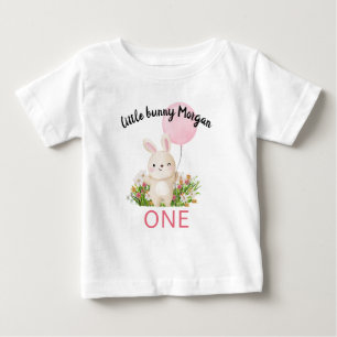 Some Bunny Is One Simple Cute Girls 1st Birthday  Baby T-Shirt