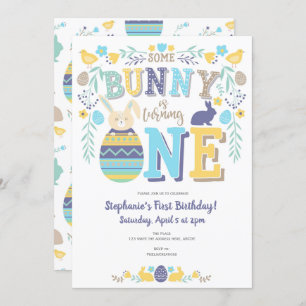 Some bunny is One, Spring, Easter Birthday Invitation