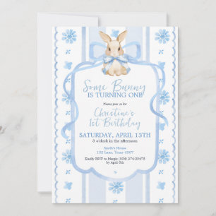 Some Bunny is One Watercolor Birthday Invitation