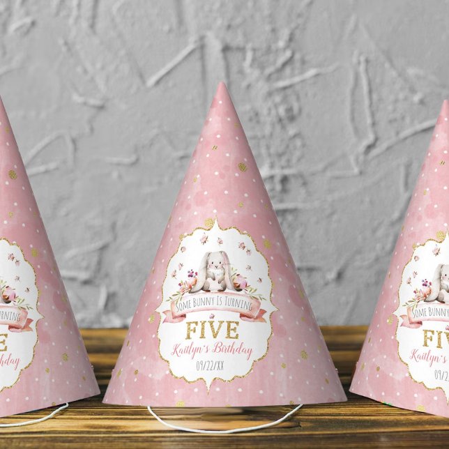 Some Bunny is Turning Five 5th Birthday Party Hat (Creator Uploaded)